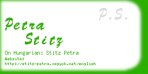 petra stitz business card